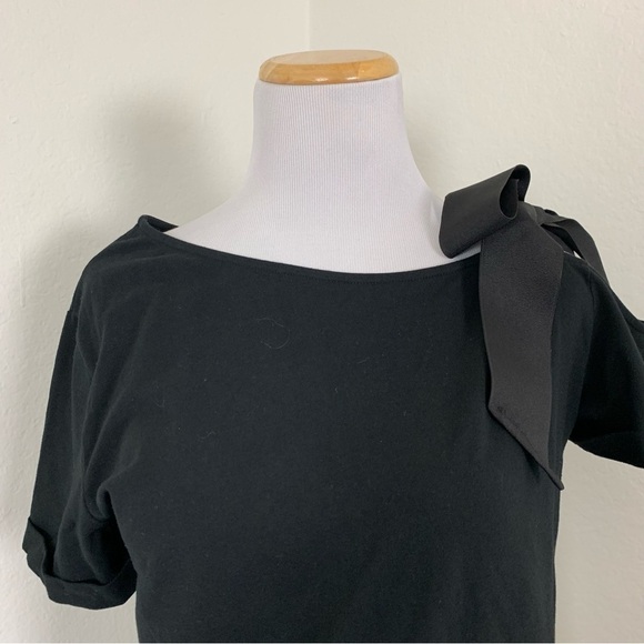 Universal Standard for J. Crew Top Asymmetrical Bow T-Shirt Short Sleeve Sz M - Picture 9 of 16